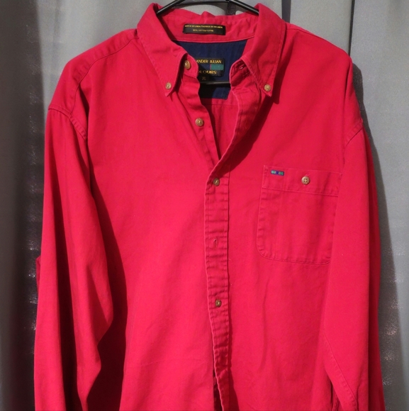 VTG Y2K Alexander Julian Colours  Maroon Red Button Up Long Sleeve Men's XL - Picture 1 of 7
